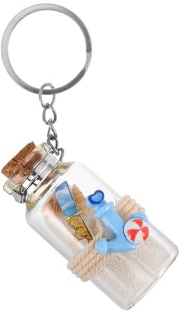 BCOATH Petit Flacon En Verre Porte-Clés Mignon Porte-Clés Charme Pour Les Femmes Mini Bouteille En Verre Avec Liège Pot Décoratif Porte-Clés Pour À Main Petite Bouteille Porte-Clés
