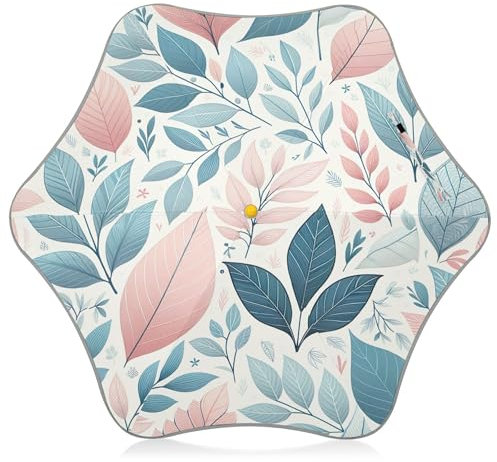 Joitme Regenschirme für Kinder, Pastellblatt-Weiß, für Mädchen, Stockschirm UPv50, Pastell-Blattweiß, one size