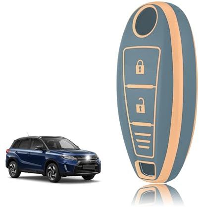 TOOMUME Funda Llave TPU, Carcasa Llave Apto para Suzuki Grand Vitara II SX4 S-Cross Alivio Swift Baleno Jimny Ignis Kizashi Maruti, Cubierta Llaves Coche Mando, Tres Líneas