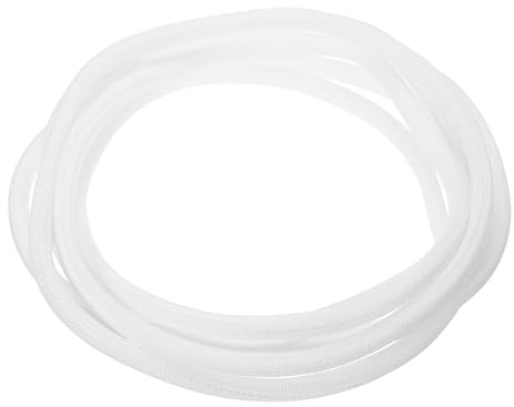 sourcing map Split Sleeve Wire Loom 9/32 9.84Ft White Self Wrapping Braided Sleeve UL94-V2 Fireproof PET Sleeving for Automotive, Home Cable Management