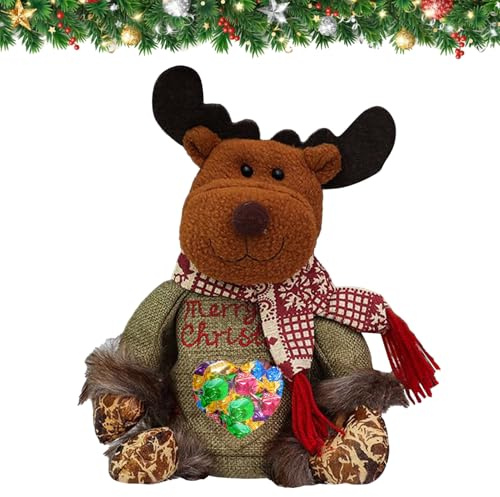 Weihnachts-Geschenktasche – Weihnachtspuppentasche aus Stoff, entzückende 25 cm Weihnachtsmann-Süßigkeiten-Box | Wiederverwendbare Weihnachtsmann-Taschen für Kekse,