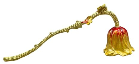 Candle Candlesnuffer Putting Out Fire Decorative Metal Decor Long Handle Handcrafted Rustic for Lovers, Golden red
