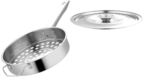 Milisten Colador de Acero Inoxidable para Camarones Filtro de Orificio Grande 1,2 Cm, Cucharón Colador de Malla Grande, Utensilio Casero para Cocina y Restaurante, Mango Simple, Resistente