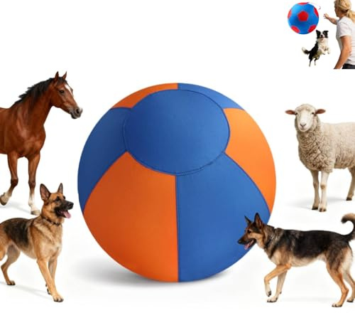 Generisch Herding Ball für Hunde, bissfester Treibball für Hütehund, aufblasbarer Hundeball, interaktiver Hundespielzeugball für das Training, 45 cm bis 65 cm (Orange_65cm)