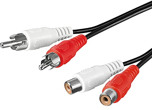 Goobay 50027 Cinch Audiokabel Stereo Verlängerungskabel – Chinchkabel 2x Chinch Stecker (R / L) auf 2x Chinch Buchse (R / L) – 5 Meter