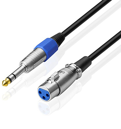 SIENOC Mikrofonkabel XLR female auf 6,3 mm Klinke stereo Mikrokabel symmetrisch XLR Buchse 2M