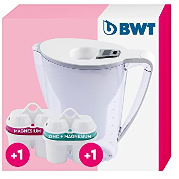 Caraffa filtrante BWT AQUAlizer HOME 2,6 l con filtro magnesio e zinco | depuratore acqua domestico | acqua naturale da rubinetto | filtri caraffa BWT per cucina, bevande, tè e caffè