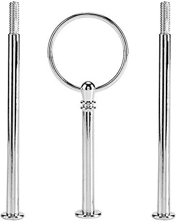 Yosoo Cake Plate Stand Handle Zinc Alloy Multi-tiers Tier Fruit Cake Plate Stand Handle for Wedding Birthday Party(Not Included Plate)(3 Tier-Silver Round)