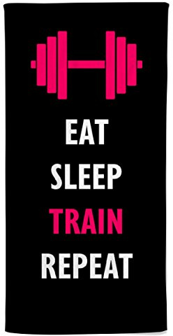 Power Towel Sporthandtuch 100 x 50 cm, NO Pain NO GAIN NEON 1, Gym Edition, Fitness Handtuch mit Motivationsspruch