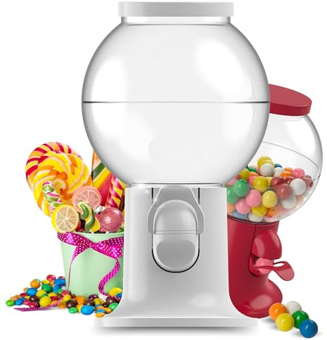 Süßigkeiten Automat als Candy Bar - Snackspender für Klein & Groß in Weiß | Retro Design, Süßigkeitenspender, Kinderzimmer, Geschenkidee, Bonbonmaschine, Deko, Geschenk, Party Zubehör