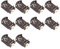 sourcing map 10 pcs Carcasa Contenedor Portapilas Botón de Moneda Horizontal marrón