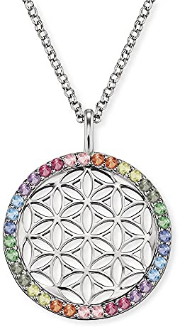 Engelsrufer Damen Halskette aus Sterling Silber mit Lebensblume Anhänger - besetzt mit Zirkonia Steinen - Karabinerverschluss - längenverstellbar - nickelfrei