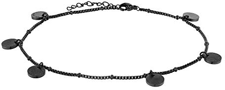 Fußkette mit Anhänger aus Edelstahl Schwarz