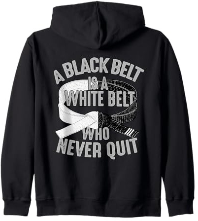 Black Belt - Aikido Judo Jiu Jitsu Karate Iaido Taekwondo Zip Hoodie