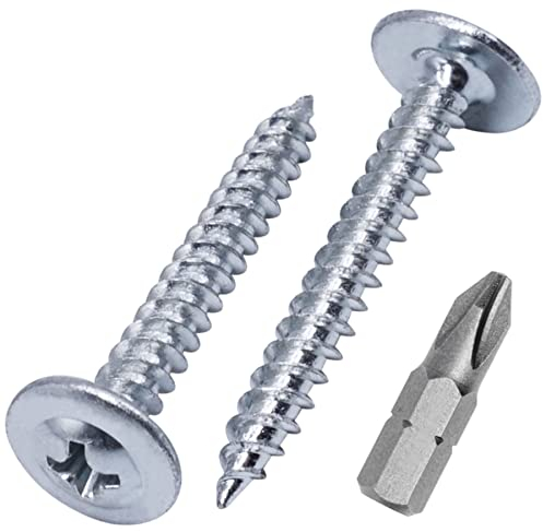 (50 Stück) Verzinkter Stahl 4,0 x 35 mm Holzschrauben, Metallschrauben, modifizierter Halsspannkopf, Selbstschneidend (50, 4,0 x 35 mm)