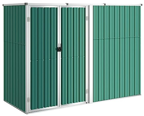 vidaXL Capanno per Attrezzi Verde 225x89x161 cm in Acciaio Zincato