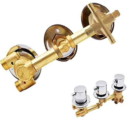 2/3/4/5 Voies Mitigeur Thermostatique Robinets De Douche,Laiton Mitigeur Cabine De Douche Aves Cartouche Céramique,Trois Support Commande,G1/2,Argent Intubation 4-way