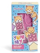 Martinelia Bombe de Bain Tablette de Chocolat Rose pour enfant - Boule de bain effervescente pour Fille - Sans Produits Nocifs
