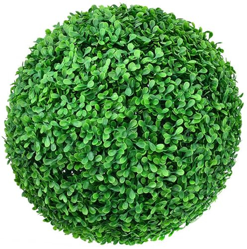 MHUQIA Buchsbaumkugel künstliche Pflanze Buchsbaum Kugel 18cm, Formschnittball Kunstbaum Kunstpflanze UV-beständig, Buchsbaum-Kugel für Hinterhof, Balkon, Garten