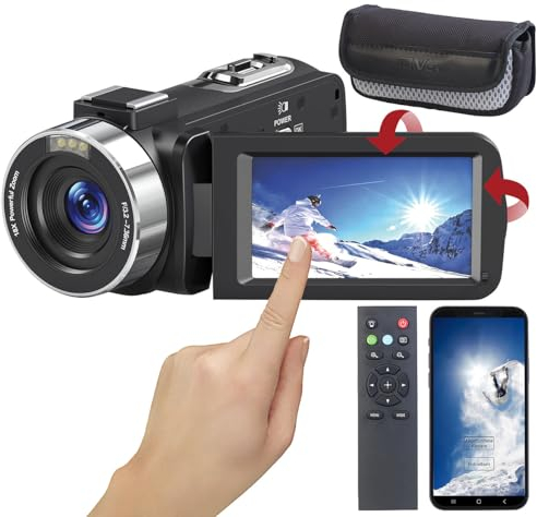 Somikon Videokamera: 8K-UHD-WLAN-Camcorder, IPS-Touchdisplay, 48 MP, 18-facher Zoom, App (8K Kamera, Videocamera, Nachtsichtgerät)