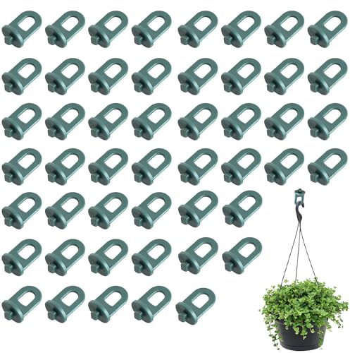 ZEACCT 50-Pack Garden Hanging Clips, Durable Plastic Twist Hooks, Secure Anchors for Glazing Bars, Indoor Plant Support Accessories, Hanging Clips for Greenhouse and Garden Structures