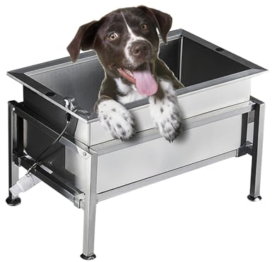 Hundebadewanne Edelstahl, Pflegewanne für kleine und mittelgroße Hunde, Belastbar Hunde Waschbecken Haushalt(73cm/28.7in)