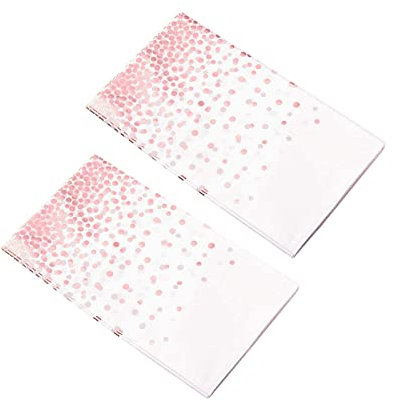 Tovaglie Dot Plastic Plastic 2 pezzi Tovaglia monouso Oro Dot Cover tavolo cucina sala da pranzo & bar pietre sale barbecue (rosa, taglia unica)