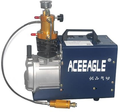 Luftkompressor 300 Bar 4500 psi Luftpistole Tauchkompressor elektrischer Kompressor mit einstellbarem Druck und Wasser Lüfter Dual Kühlsystem für Pcp Luftgewehr Scuba Tank Aufladung