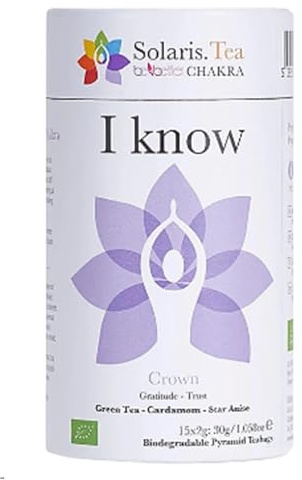 Infusión Orgánica Chakra de la Corona | Té Verde con Cáscara de Naranja, Limón, Cardamomo, Clavo y Anís Estrellado | BIO, Vegana, con Cafeína – 15 Bolsitas