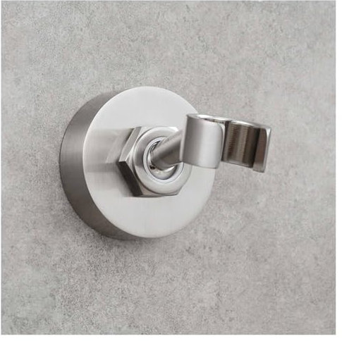 SHUGUANG Support Pommeau de Douche Rond Installation de Forage Accroche Pommeau de Douche Angle Réglable Support Douchette Acier Inoxydable Porte Pommeau de Douche Style Simple