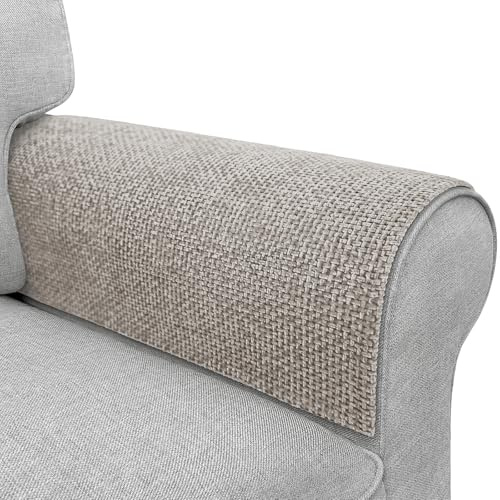 Couch Arm Covers, Sofa Arm Covers, Waterproof Armrest Cover for Sofa, Armchair, Loveseat, Non-Slip Recliner Arm Cover, Headrest Cover, Arm Chair Covers Set of 2 (Latte, 24×20)