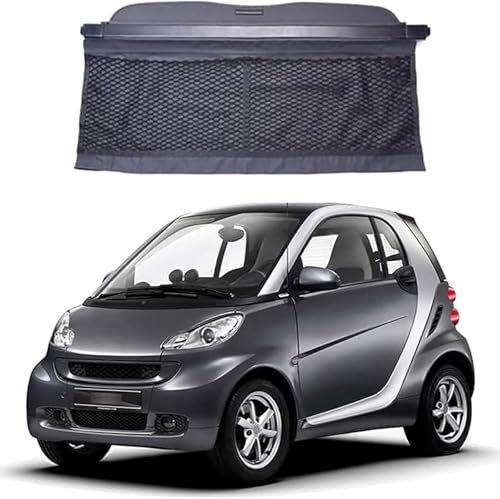 DRYFAL Auto Laderaumabdeckung für Smart 451 fortwo 2015-2020 Auto Einziehbarer Laderaumabdeckung Kofferraum Schutz Der PrivatsphäRe Cargo Cover