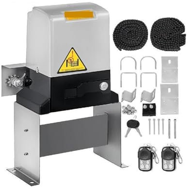 KONGMM Motore per cancello Scorrevole Operatore Elettrico AC600 for apricancello Scorrevole 1400 libbre con 2 telecomandi velocità di Movimento 43 Piedi al Minuto Modello Base