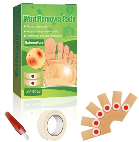 Wart Remover,30pcs Verruca Treatment,Corn Remover for Feet and Hand,Effective Deep Verruca Removal Pads Patches,Verruca Treatment Plasters for Kids Adults,Pain Relief Wart Plaster