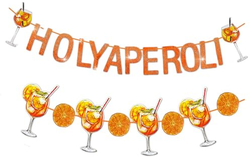 GROVBLE 2 Stück Aperol Geschenk, Spritz Orange Girlande Set, Party Deko Outdoor, für Geburtstag, Fasching Karneval Weihnachten