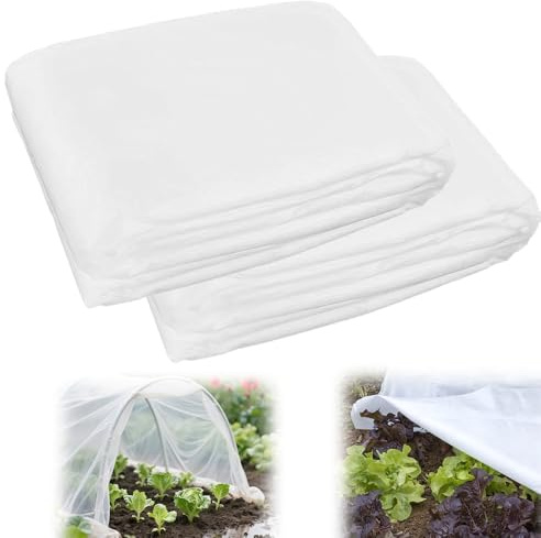 Udbrud 2 Pezzi Telo Serra Bianco 1 x 5m, Velo Protettivo Antigelo Invernale per Piante, Tessuto Non Tessuto per Piante 30 g/m², Velo Protettivo per Colture Protegge Fiori e Ortaggi da Freddo Vento