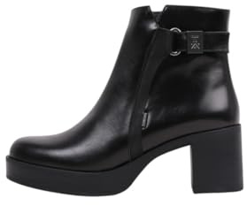 Botín Casual de Piel, con tacón y Plataforma de Goma - D9589 para: Mujer Color: Negro Talla: 37