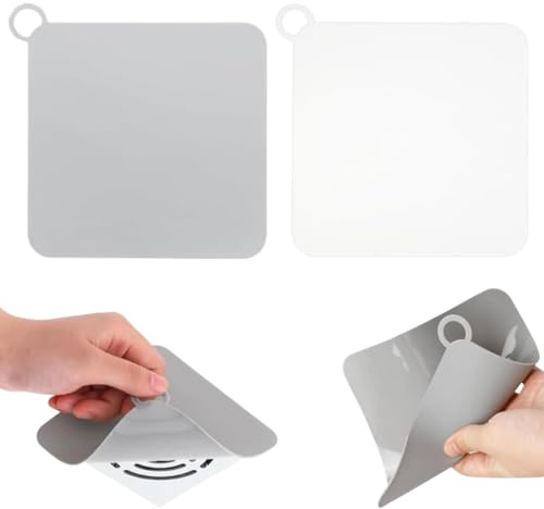 Protettore di Scarico, 2 Pezzi 15 * 15cm Copertura di Scarico in Silicone per Pavimento, Cuscinetto Deodorante in Silicone, Tappo per Scarico in Silicone Quadrato Antiodore