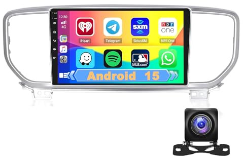 Keoaiob Stéréo Android pour K-IA Sportage 2016-2018 Radio Android 14 Double DIN Écran Tactile De 9 Pouces Carplay sans Fil Android Auto Navigation GPS WiFi FM Bluetooth Mirror Link(Color:WiFi 2G+32G)