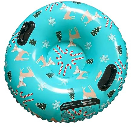 WINTER SCHIESSROHR - Robustes aufblasbares Freizeit-Gadget großer runder Schlitten, verstärkte Materialkonstruktion, glatte Lauffläche, leichtes und tragbares Design |