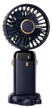 Generico Mini Ventilatore Portatile USB Ricaricabile, 5 Velocità, Display LED, Pieghevole da Tavolo 1200mAh Batteria