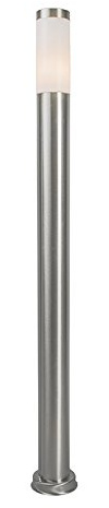 Qazqa Modern außen Pollerleuchte, Wegeleuchte, Pollerlampe für den Garten - Rox - Silber Farbe, max. 20W, Geeignet für LED, 110cm, IP44