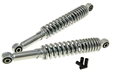 Stötdämparsats universal krom 320 mm – mofa, mokick, moped