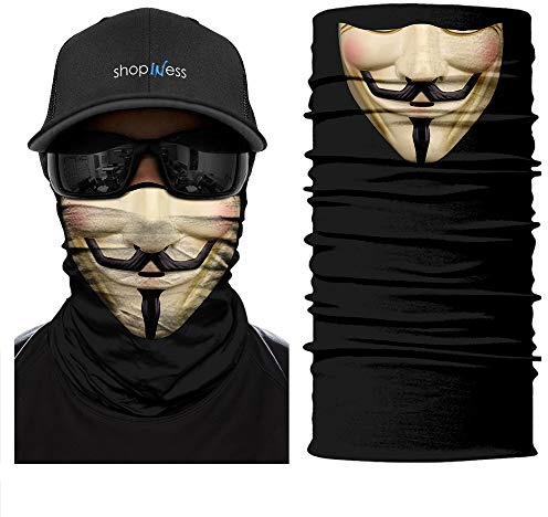 ShopINess Schlauchschal Multifunktion Maske Horror – Atmungsaktives Mikrofaser Bandana für Motorrad, Sport und Halloween Kostüm Unisex