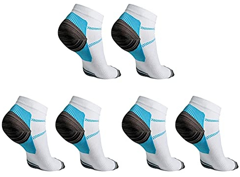 FAVOLOOK Calzini per fascite plantare, confezione da 3, per la cura dei piedi, calze a compressione, per uomo e donna, alleviare il dolore, supporto per tallone(L-XL)