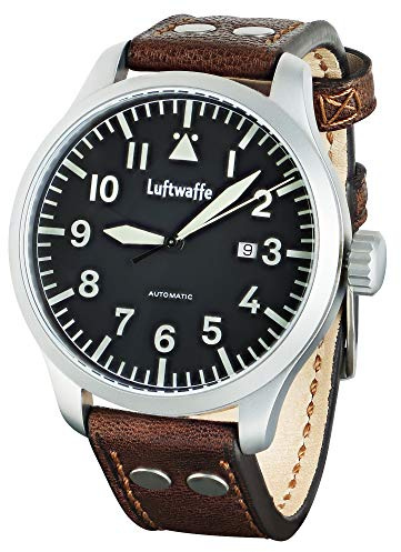 Luftwaffe Grosse Herren XL Fliegeruhr Baumuster A braun Schweizer Automatik Uhrwerk
