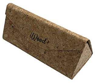 iWood Brillen-Faltetui/faltbares Brillenetui/Brillencase/Brillenbox mit edlem Kork/echtem Kork - mit Magnetverschluss & Samteinlage zum optimalen Schutz der Brille inkl. Mikrofasertuch