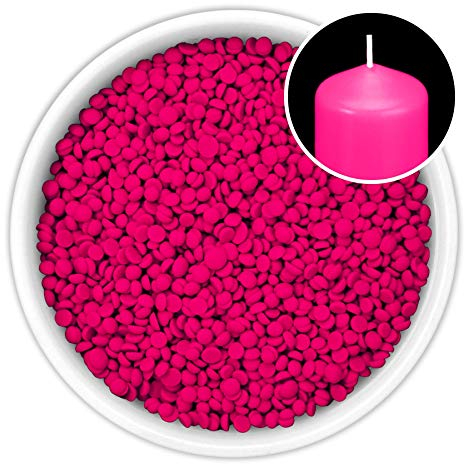 DistrEbution 100 g Wachsfarbe/Grundfarbe zum Tauchen, Kerzenfarben Neon Serie, Made in Germany (Neonpink)
