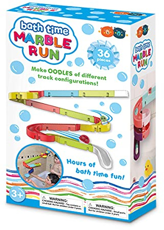 Buddy & Barney Bath Time Murmelbahn Spielzeug 36-teiliges Set - Bauen Sie eine Strecke und rennen Sie die speziellen Bälle nach unten! Badespielzeug für Baby 2 3 4 5 6 Jahre alt