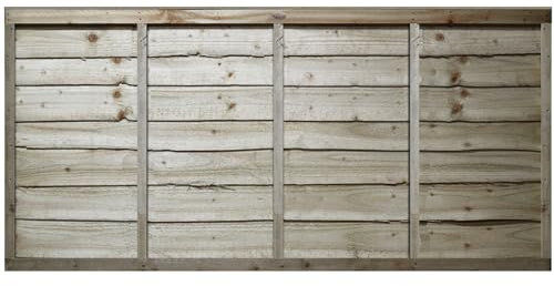 Premier Garden Supplies Lap Fence Panel Width: 6ft (183cm) x Height: 3ft (90cm) Heavy Duty Wooden Waney Larch Pressure Treated (Tanalised) Garden Fence Panel (W: 1830mm x H: 900mm)